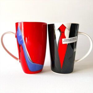 Christopher Vine Maxwell Williams Sky High & The Gentleman Set 2 Mugs Black/Red